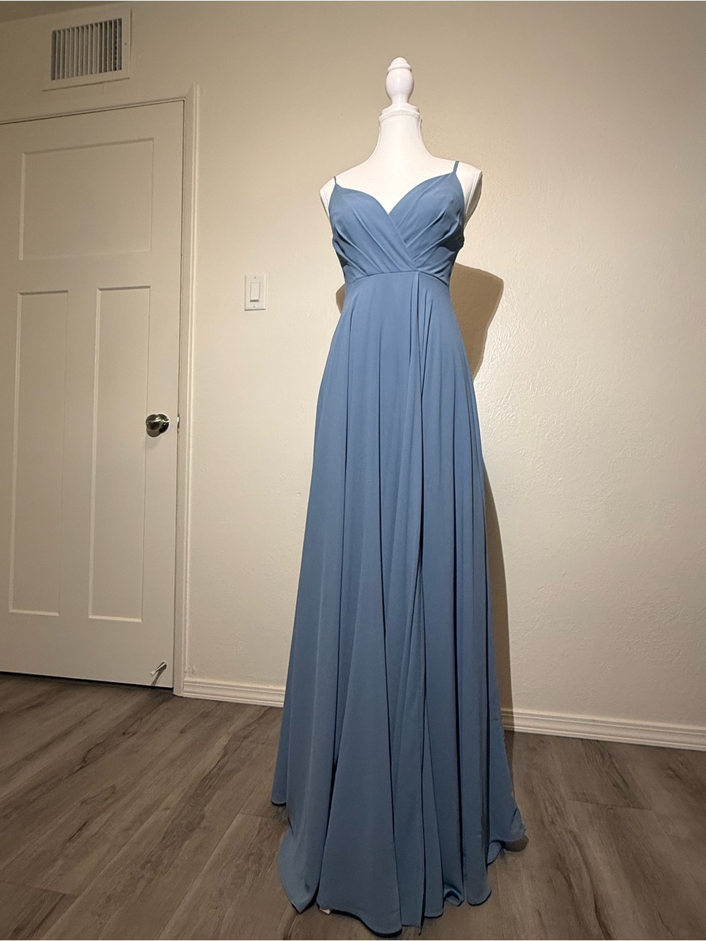 Lulus Blue Spaghetti-Strap Evening Gown